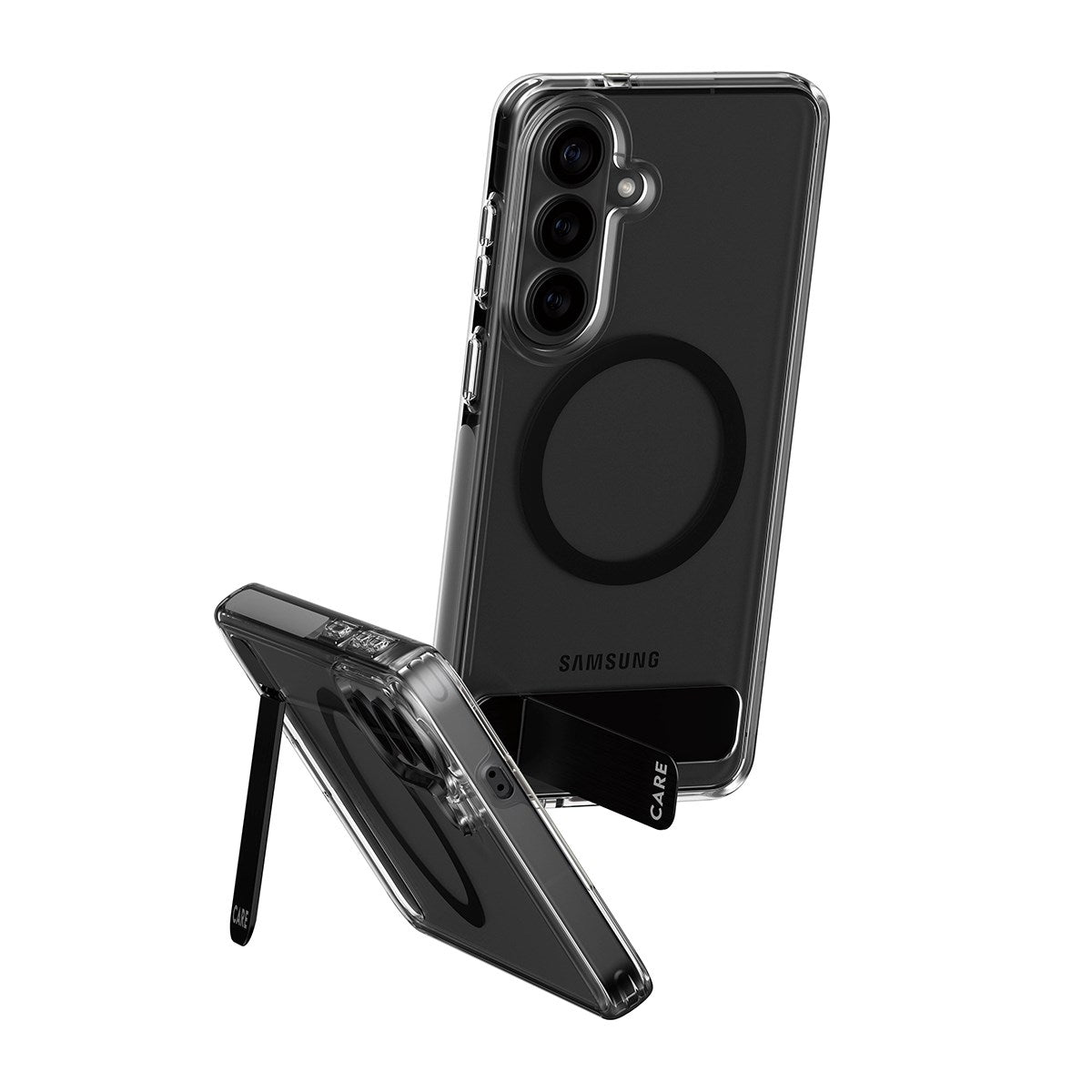 CARE™ by PanzerGlass® Case Transparent w. Black Kickstand & Qi Samsung Galaxy S26+